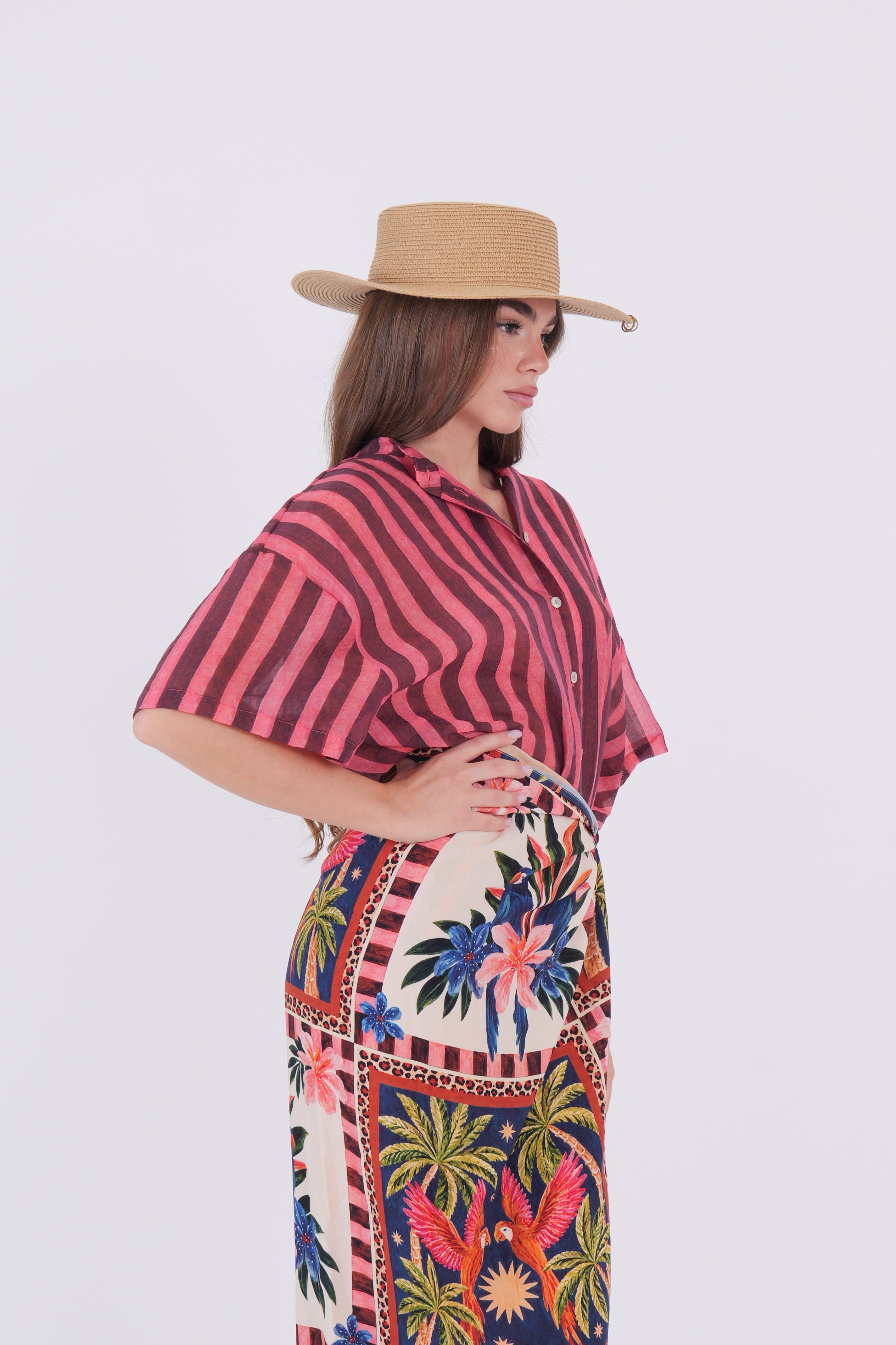 CAMICIA RIGHE MORO E FRAGOLA