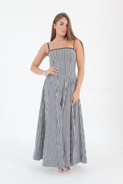 LONG DRESS VICHY NERO