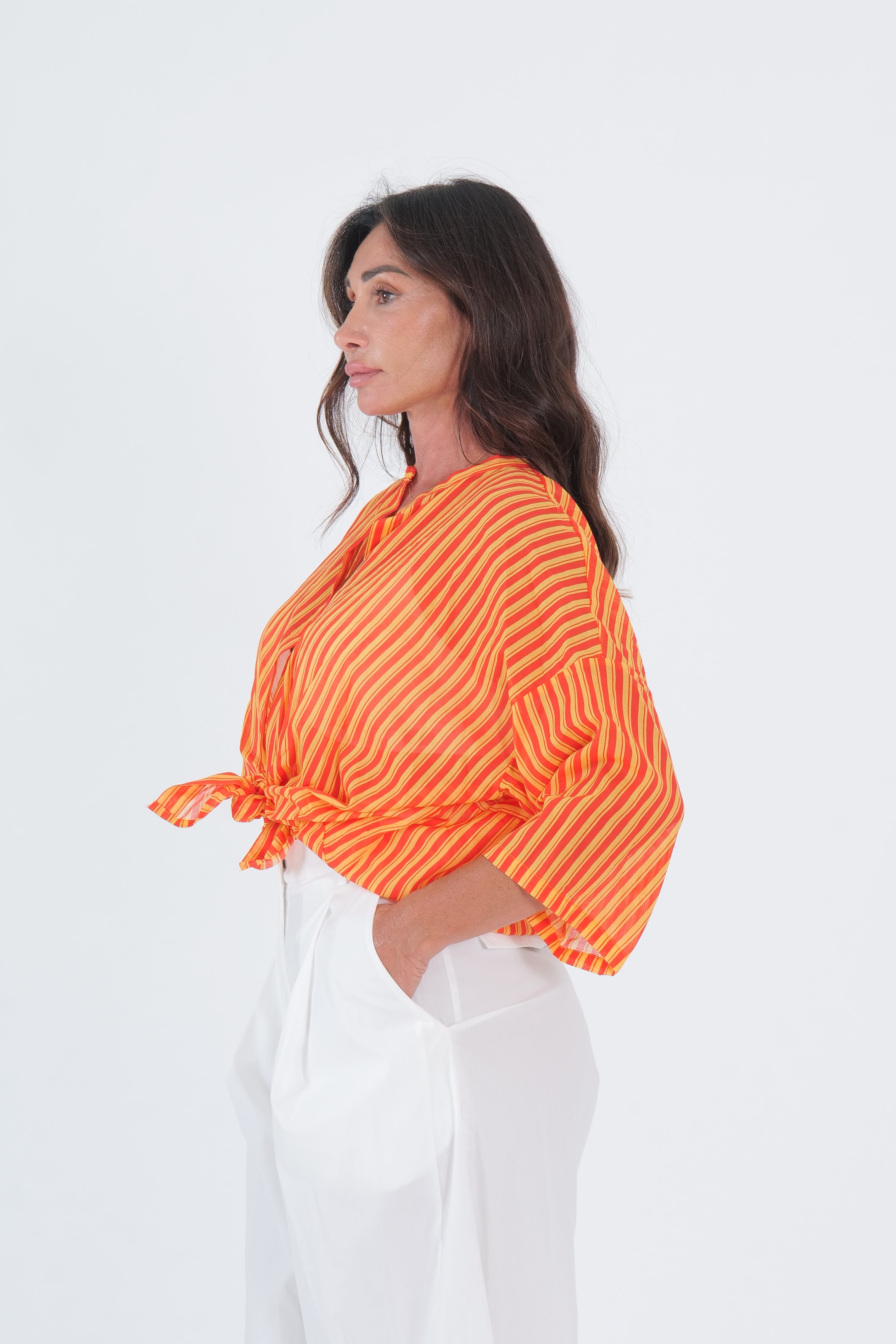 CAMICIA MUSSOLA GIALLO/ARANCIONE