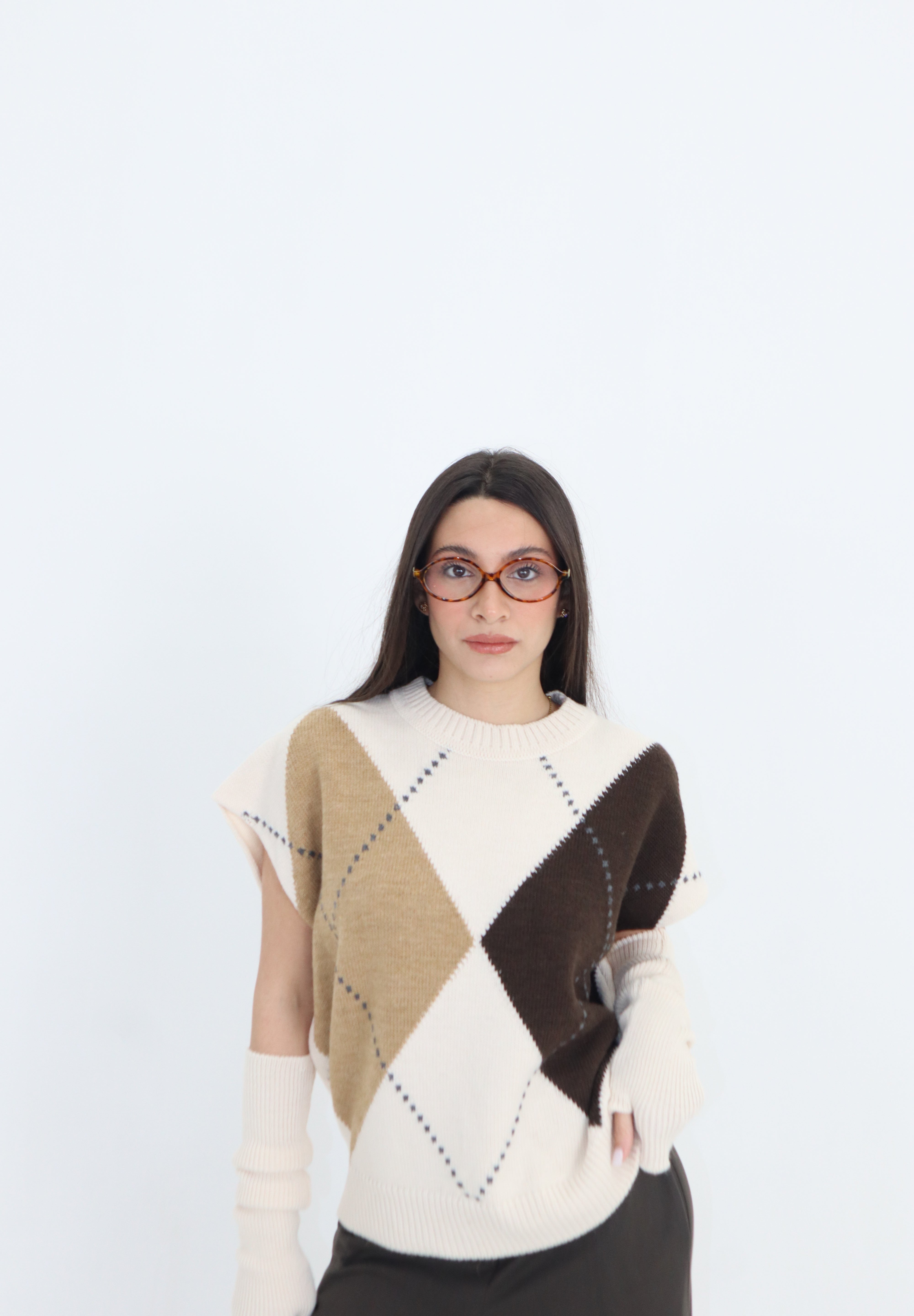 GILET GIROCOLLO ROMBI