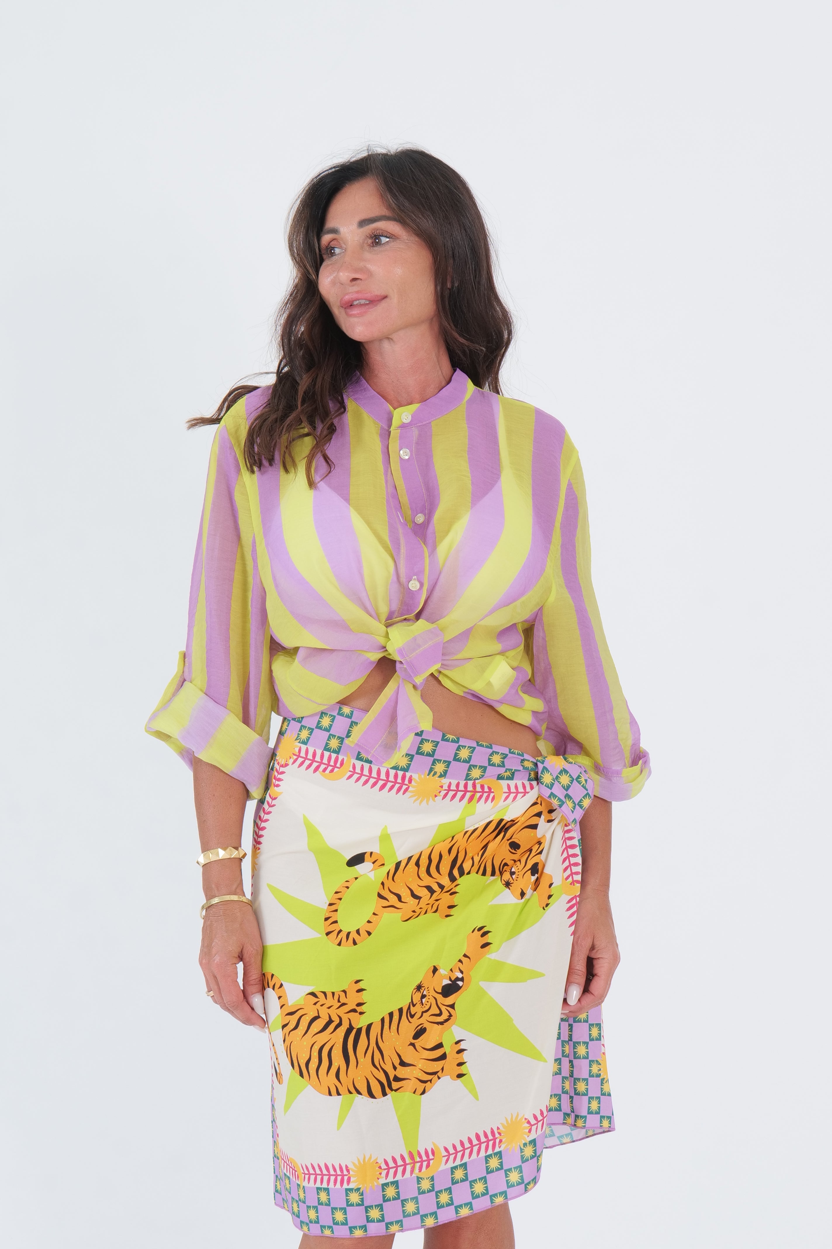 CAMICIA ECO RIGA LILLA/LIME