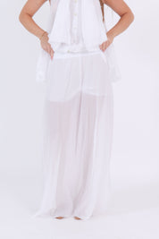 PANTALONE SFRANGIATO BIANCO