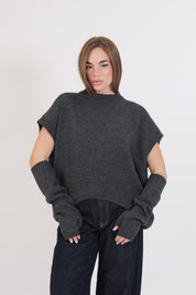 MAGLIA ANTRACITE MISTO LANA DIXIE
