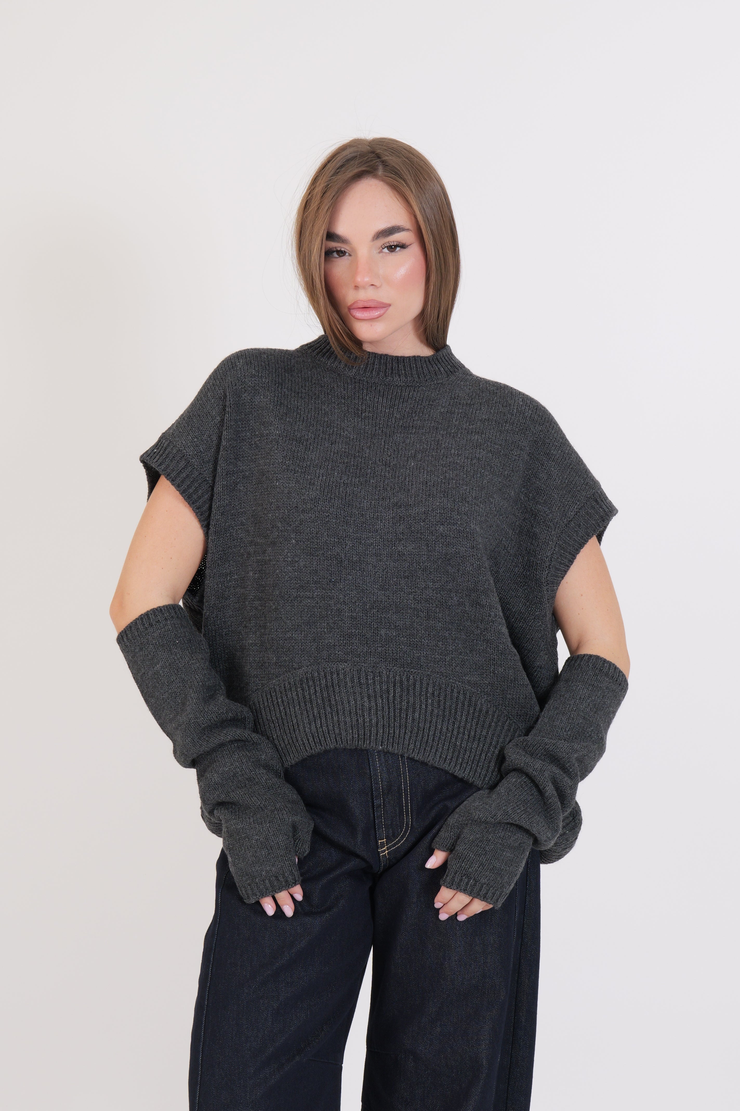 MAGLIA ANTRACITE MISTO LANA DIXIE