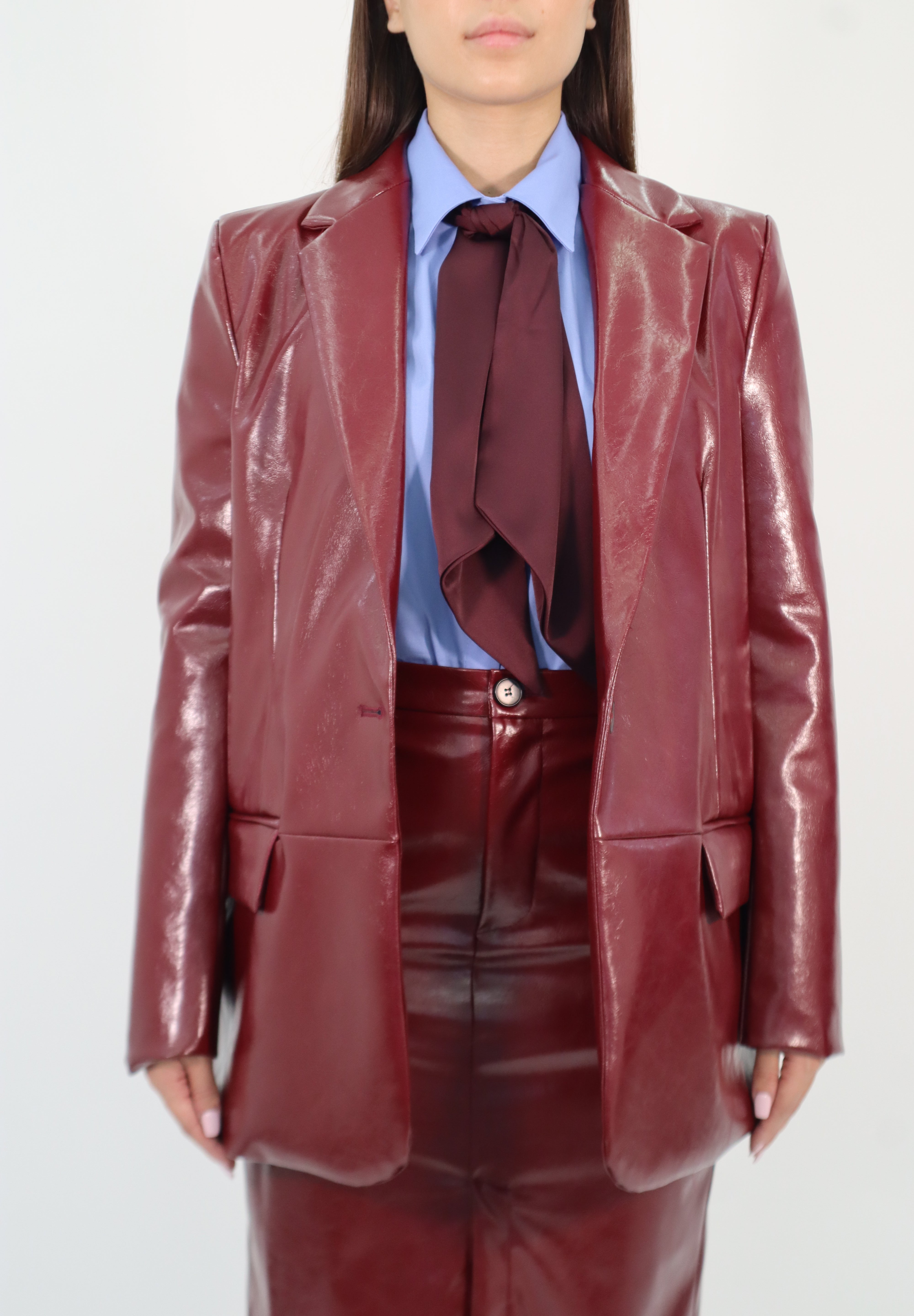 BORDEAUX ECO-LEATHER JACKET