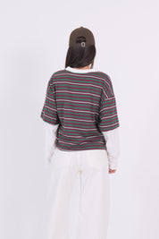 T-SHIRT ALA VERDE/BIANCO/BORDEAUX
