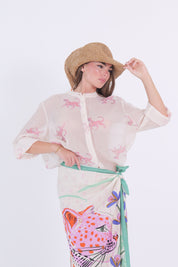 CAMICIA MUSSOLA LEOPARDO ROSA