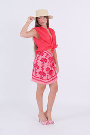 GONNA PAREO PALME ROSA/ROSSO