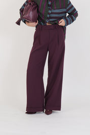 PANTALONE WINE WIDE LEG