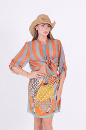 CAMICIA ECO RIGA ARANCIO/ZUCCHERO