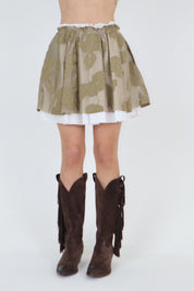 GONNA RICAMATA MILITARE
