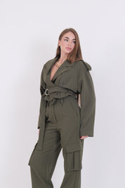 TRENCH CROP VERDE MILITARE