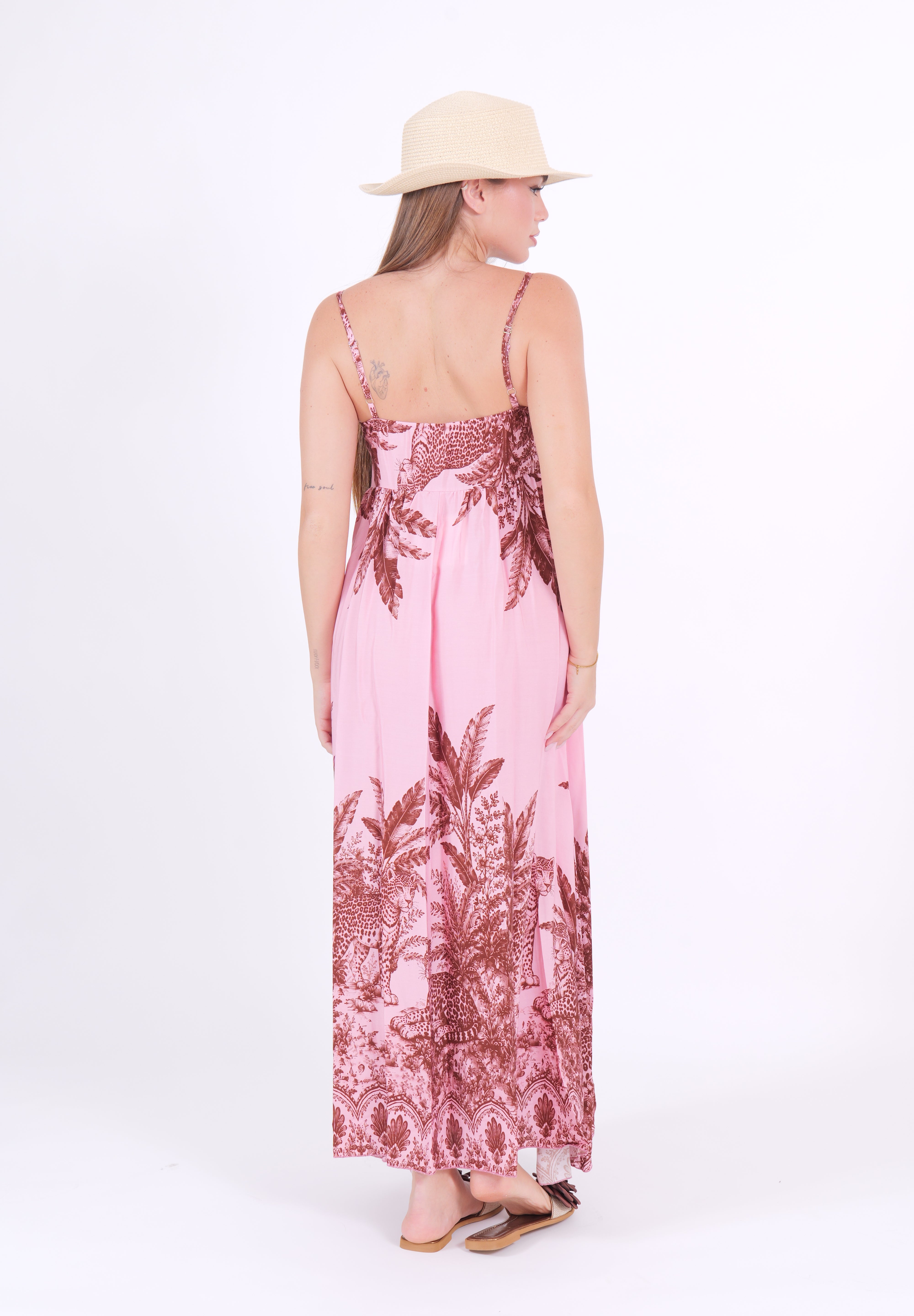 ABITO LEOPARD ROSA/MORO