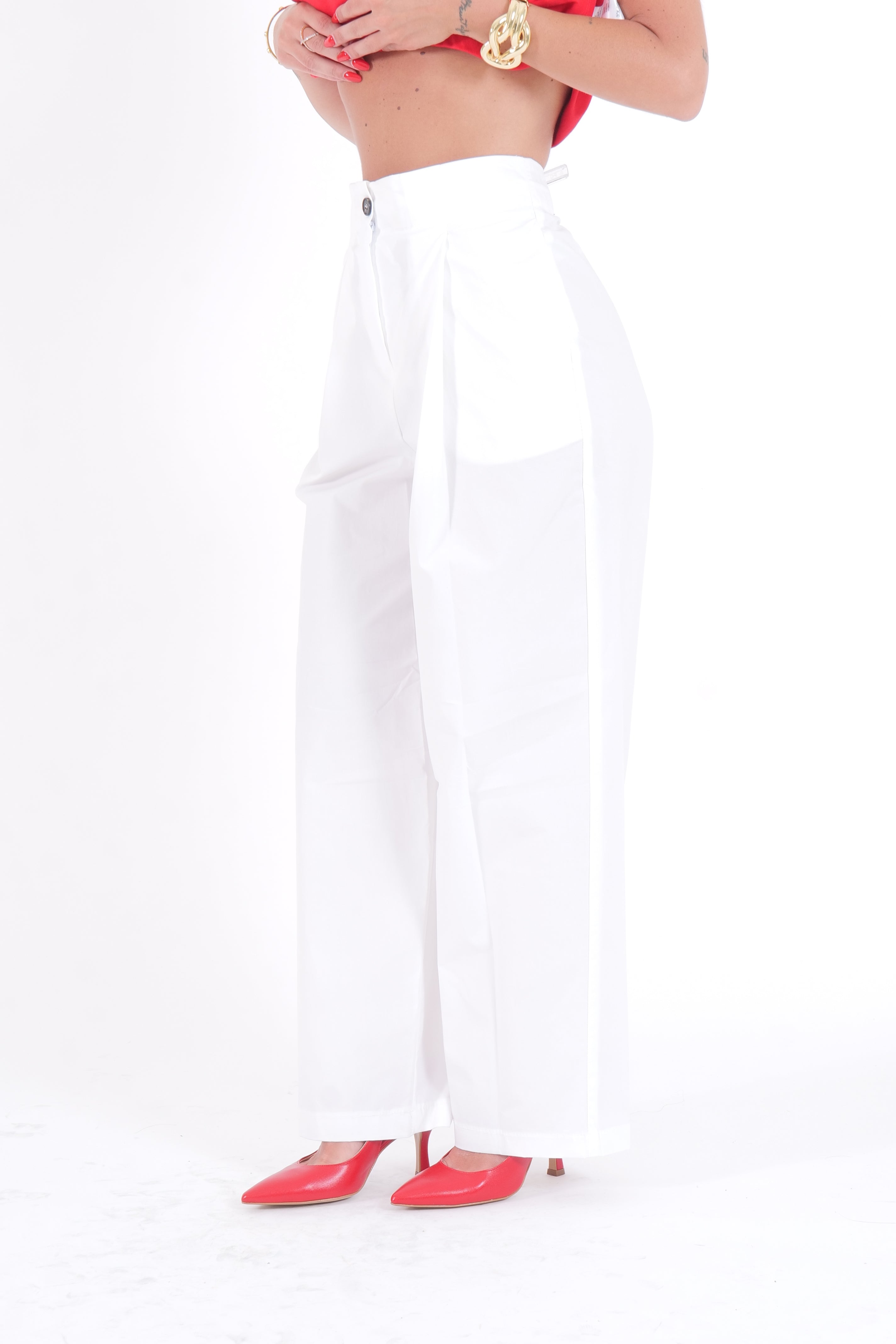 PANTALONE COTTON BIANCO