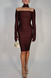 MIDI DRESS BURGUNDY