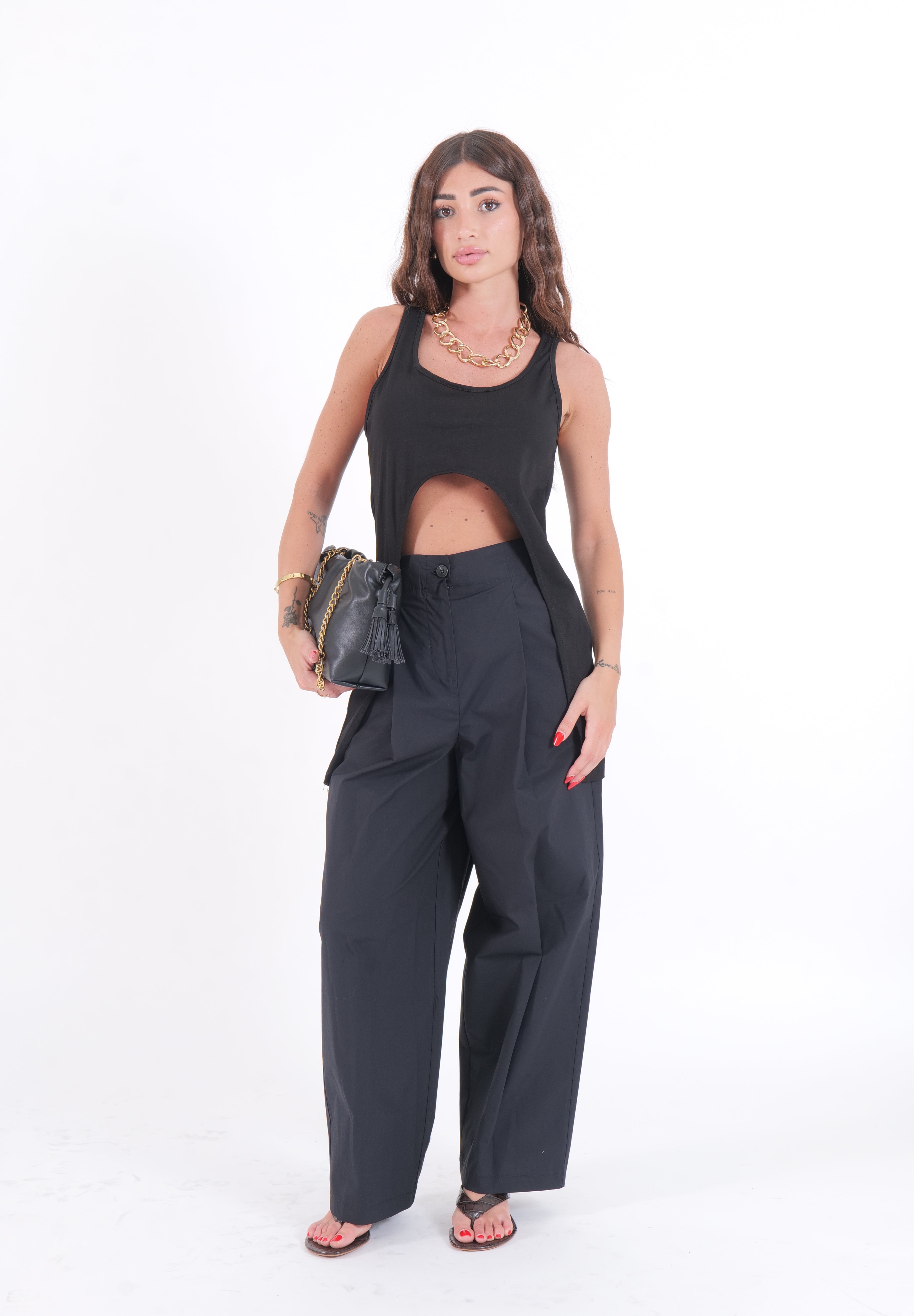 PANTALONE COTTON NERO