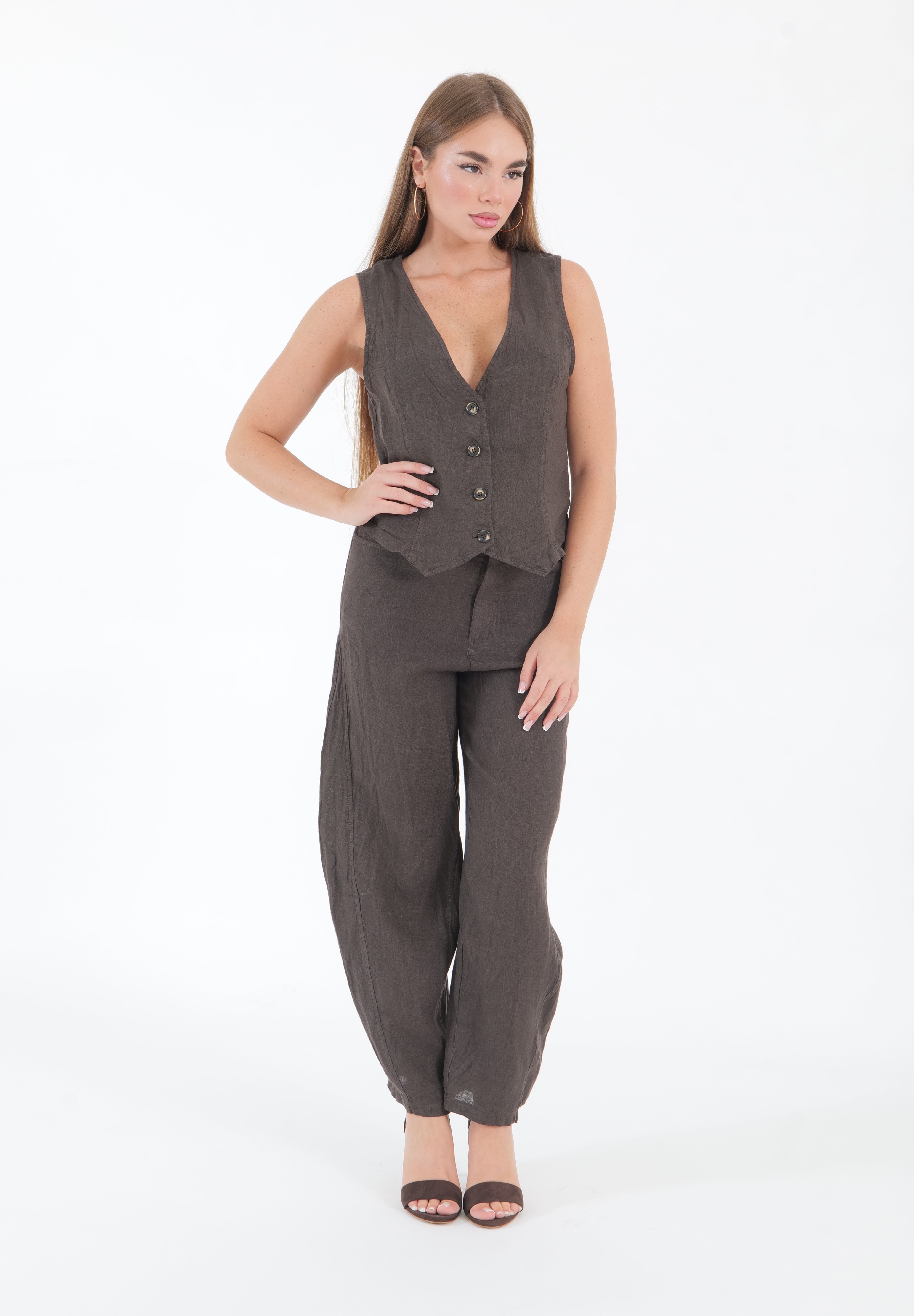 PANTALONE LINO MORO
