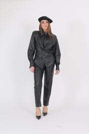 PANTALONE PELLE NERO