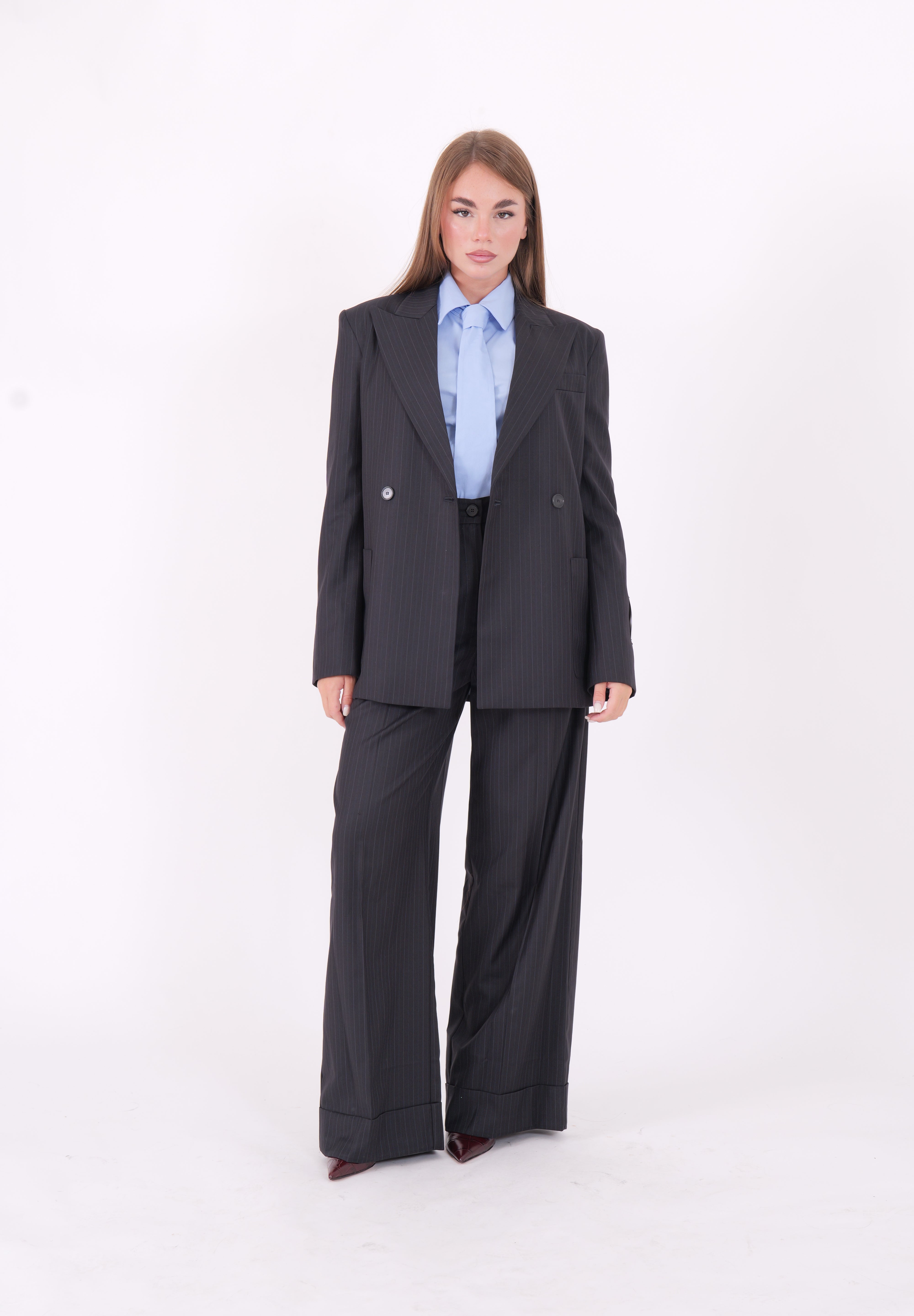 PANTALONE HOPE GESSATO BLU