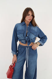 CAMICIA DENIM NODO