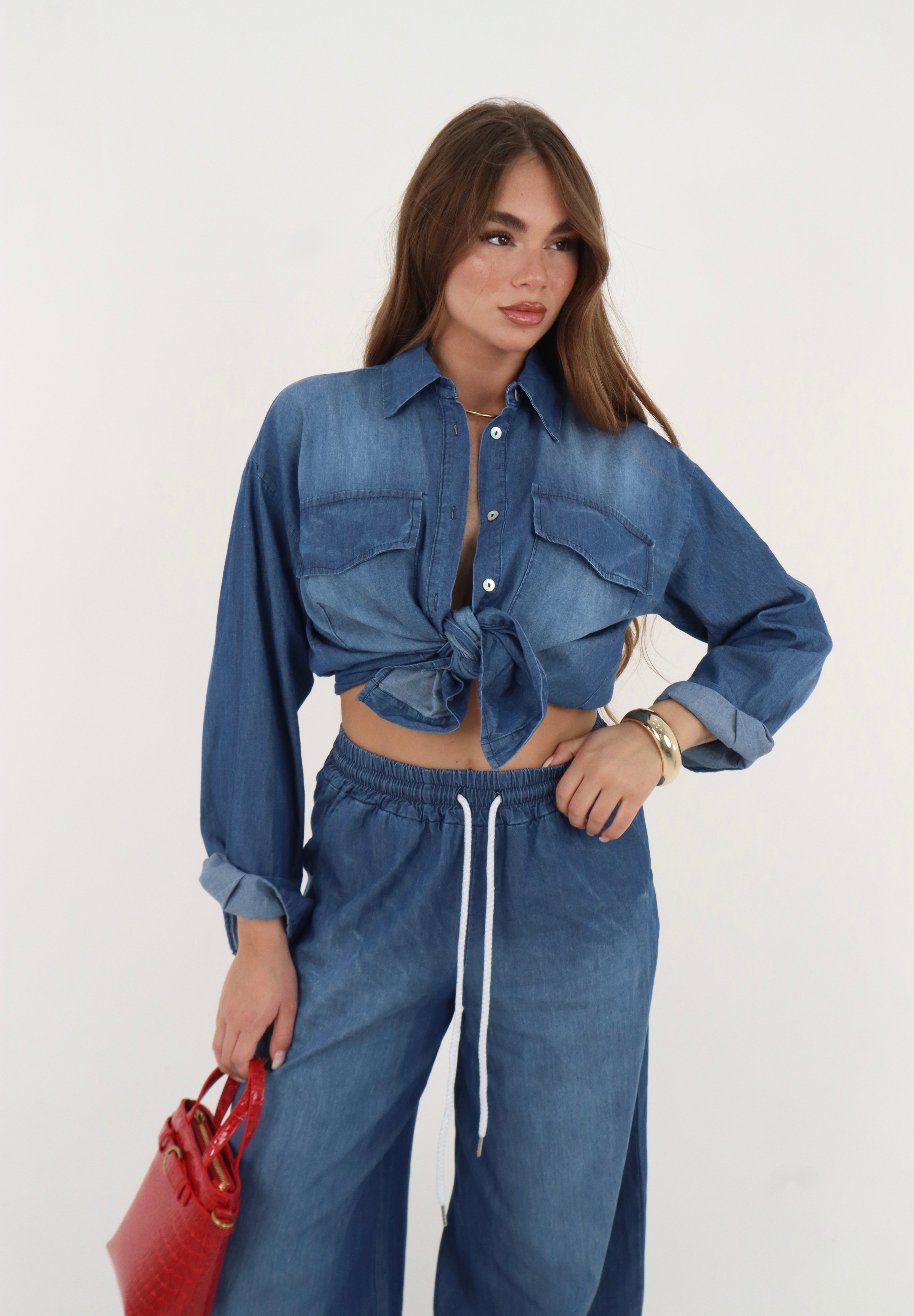 CAMICIA DENIM NODO