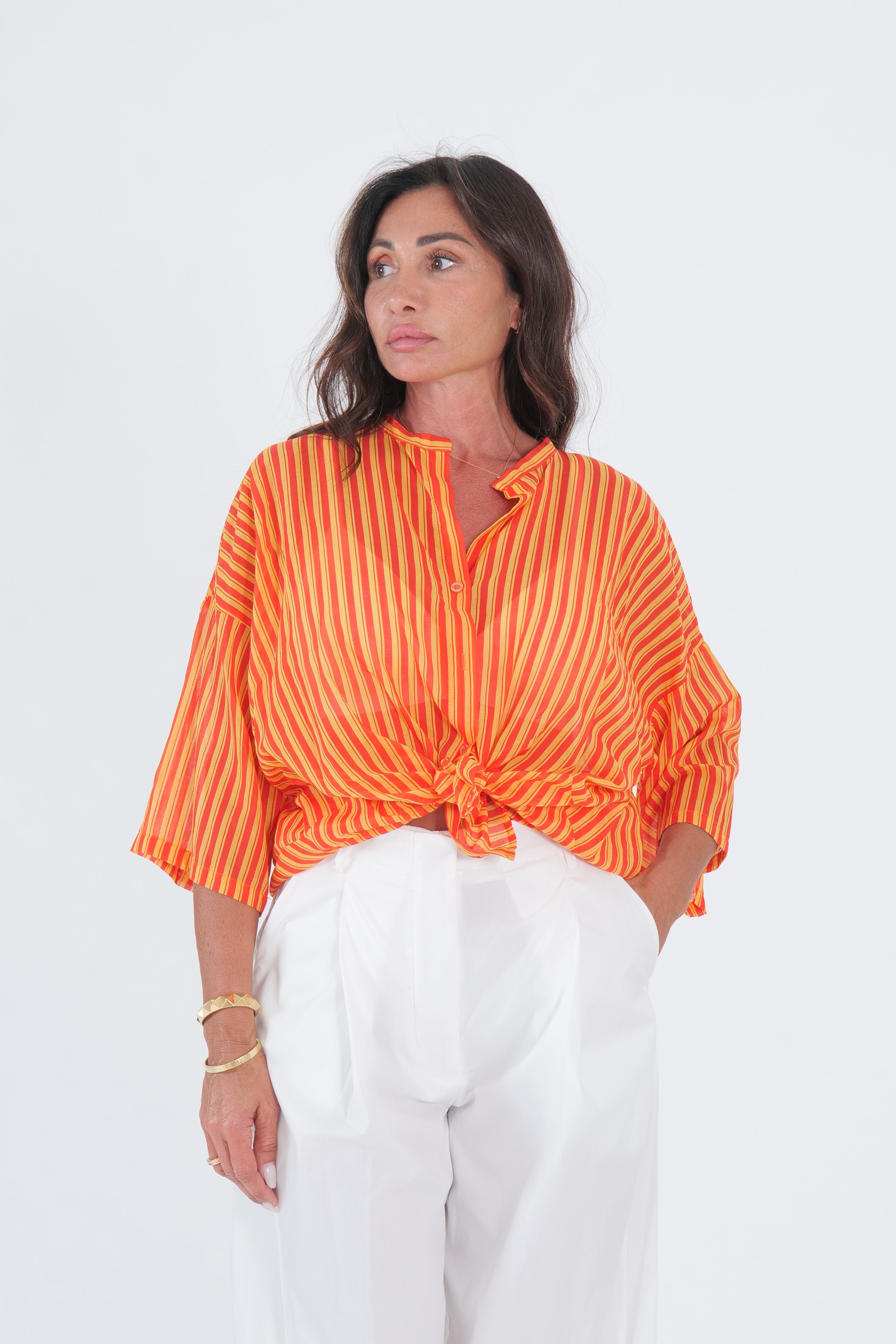 CAMICIA MUSSOLA GIALLO/ARANCIONE
