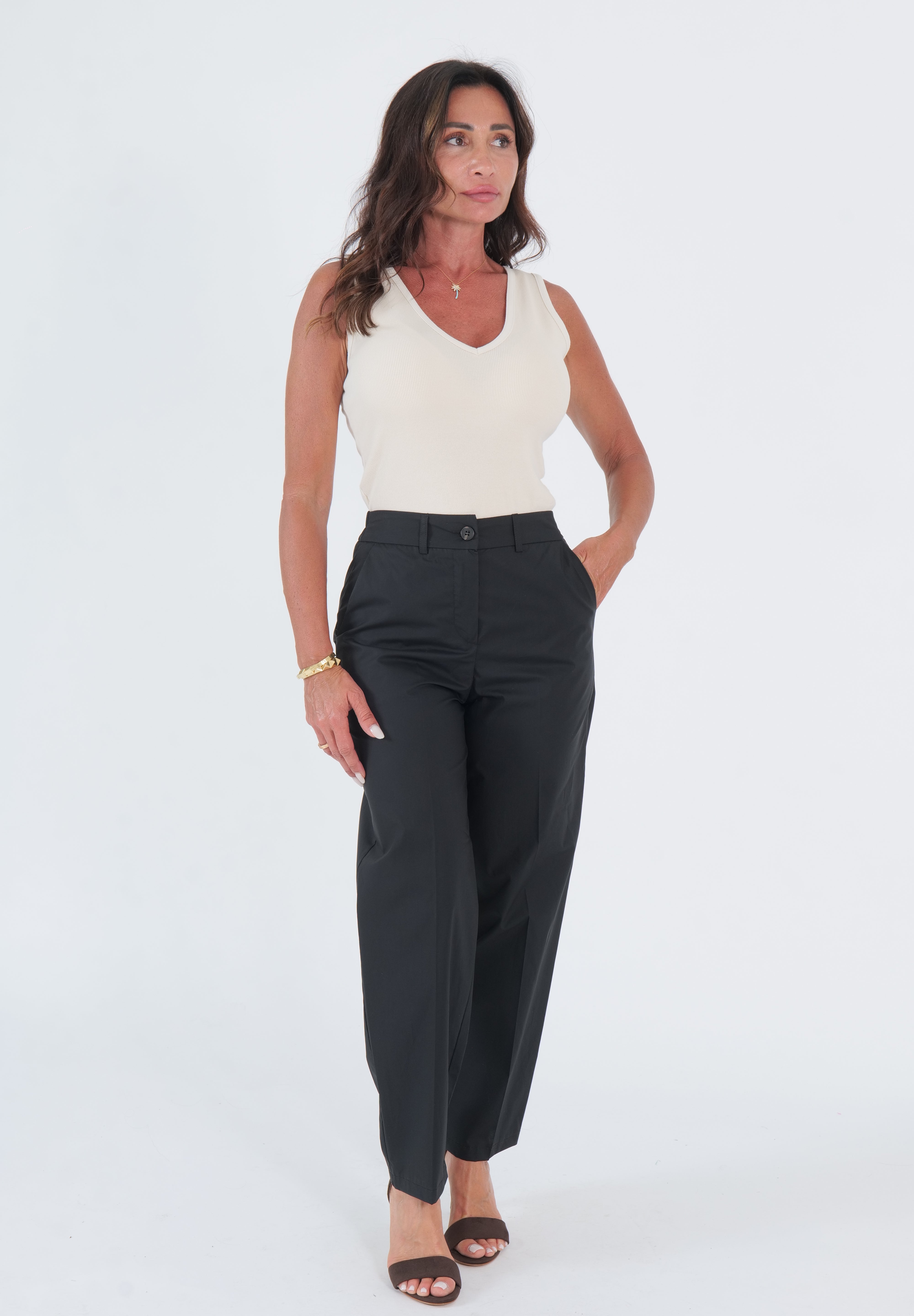PANTALONI COTTON NERO