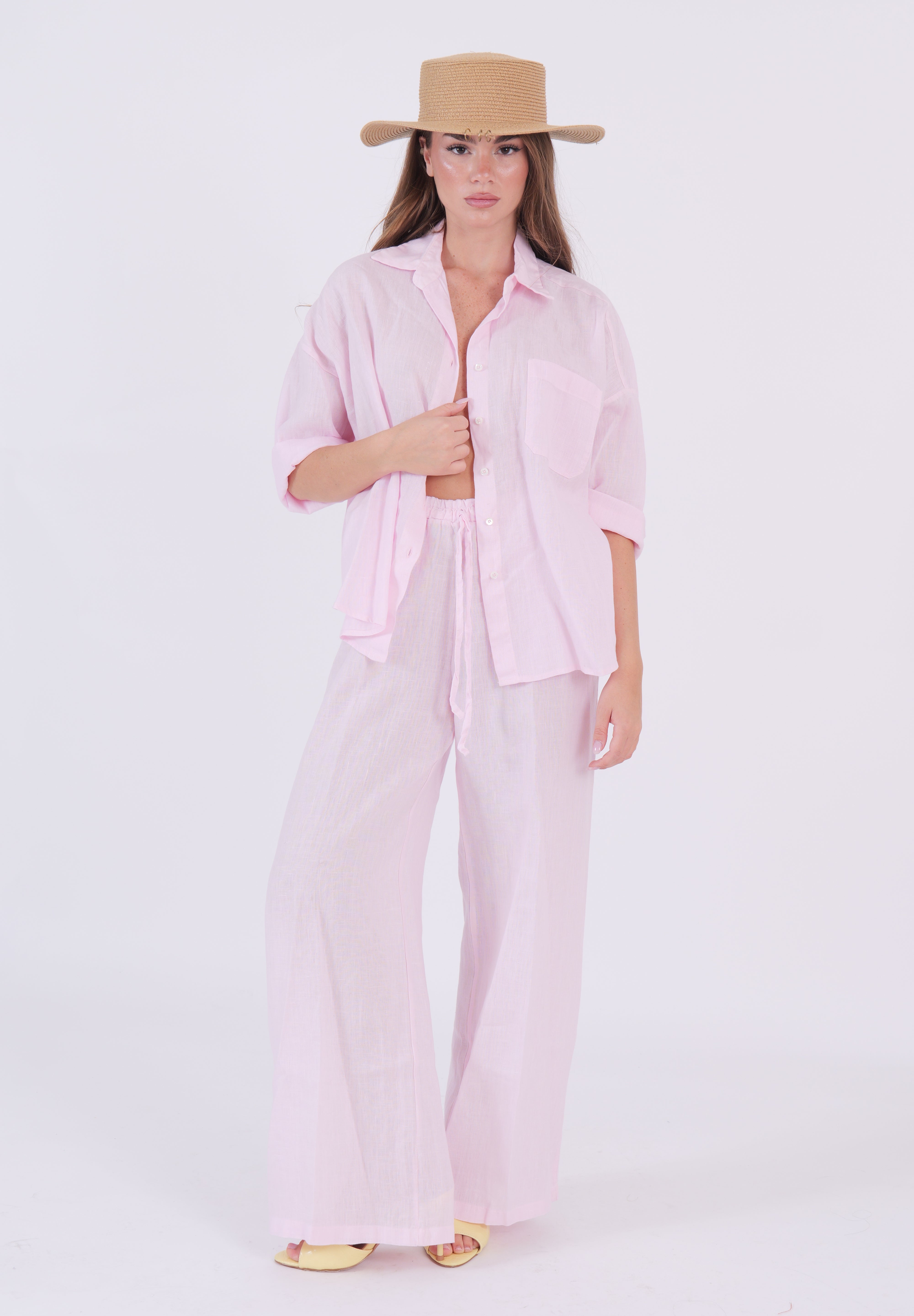 PANTALONE LINO ROSA DIXIE