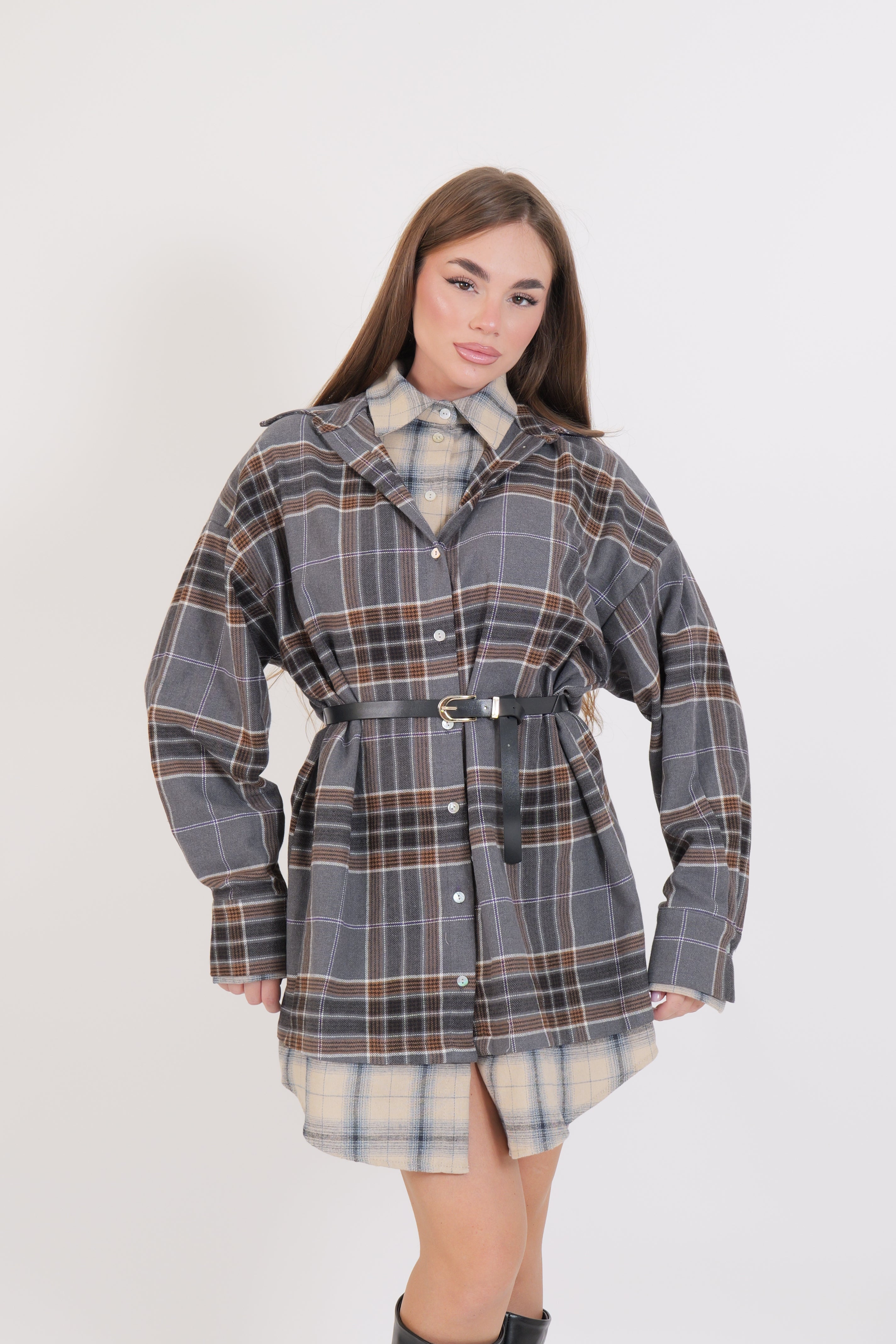 ABITO CAMICIA GRIGIO/MORO