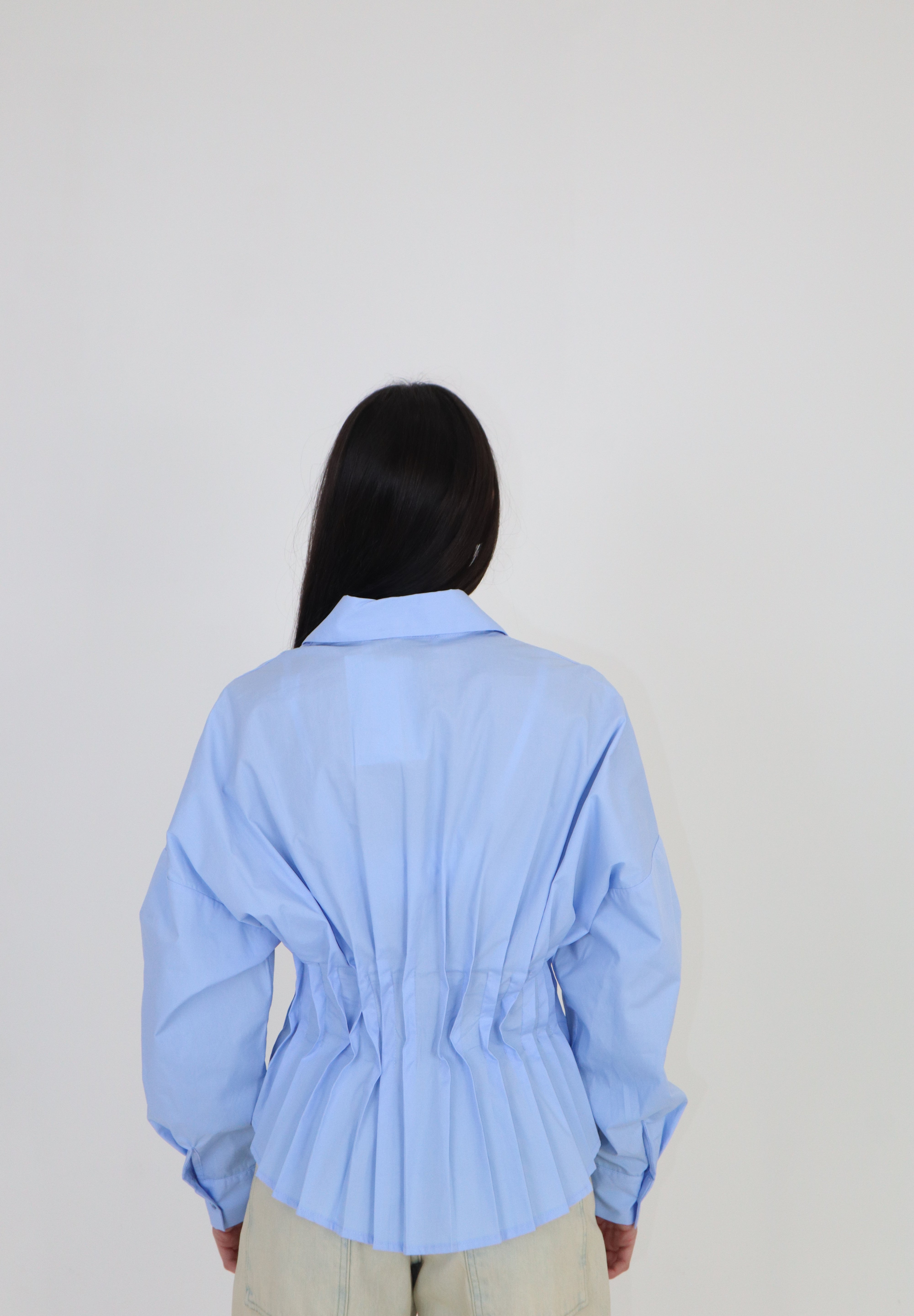 CAMICIA POPELINE CELESTE