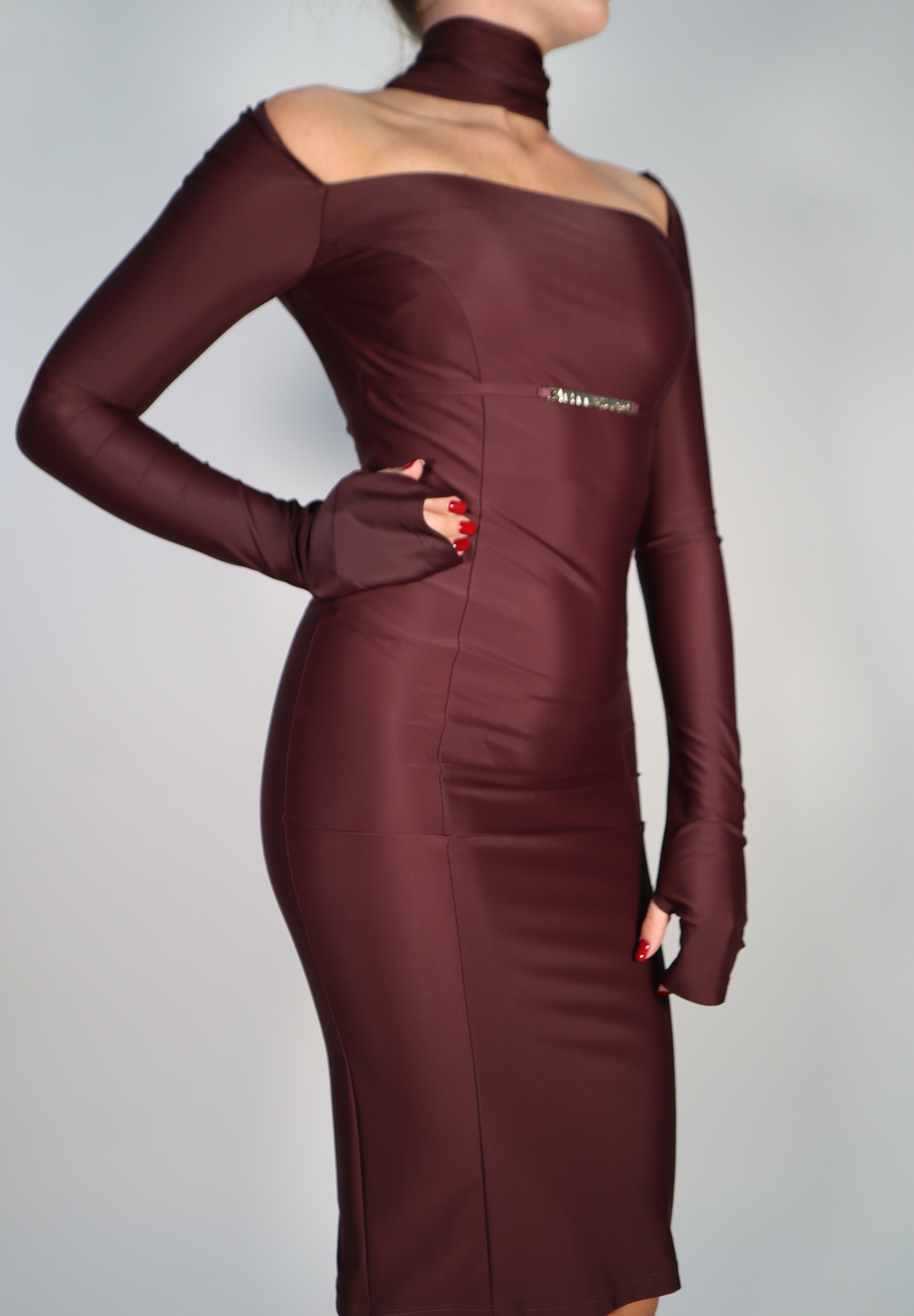 MIDI DRESS BURGUNDY