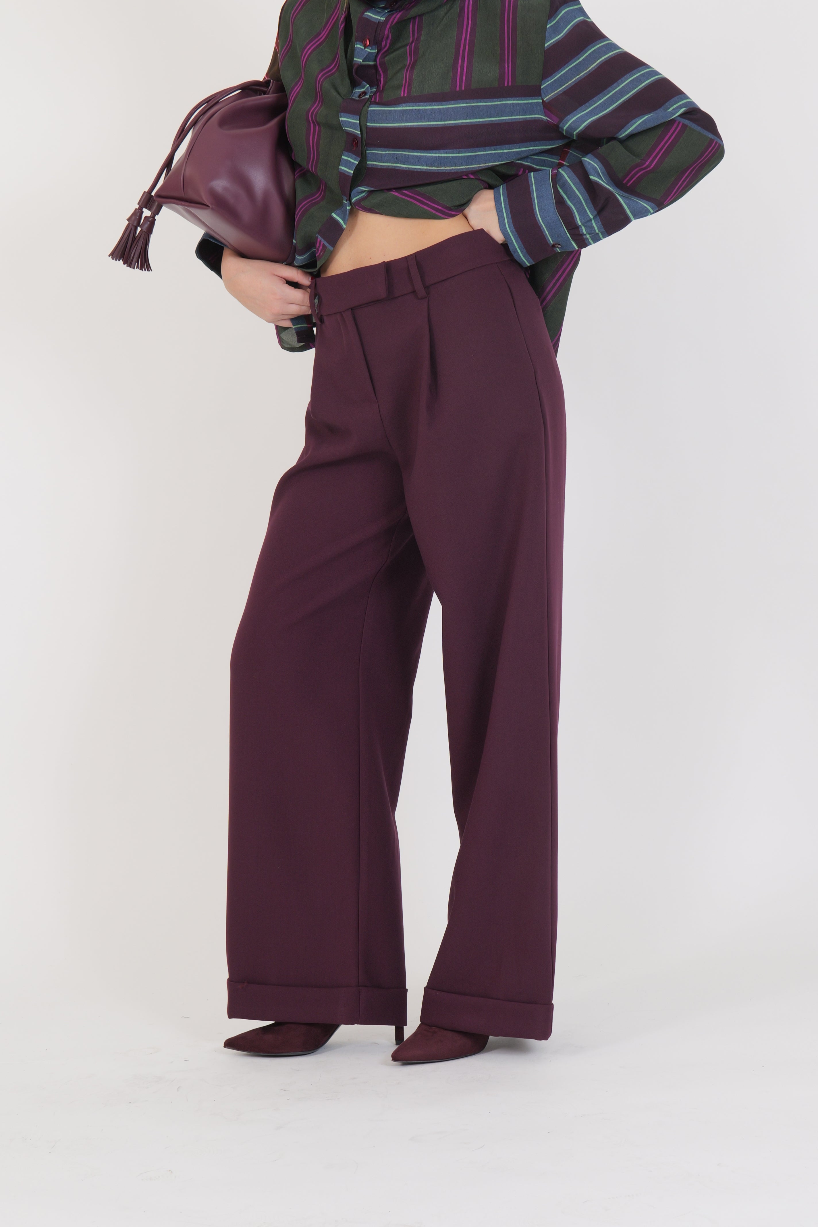 PANTALONE WINE WIDE LEG