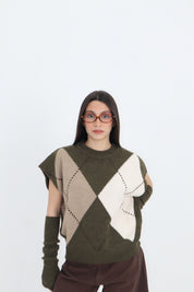 GILET GIROCOLLO ROMBI