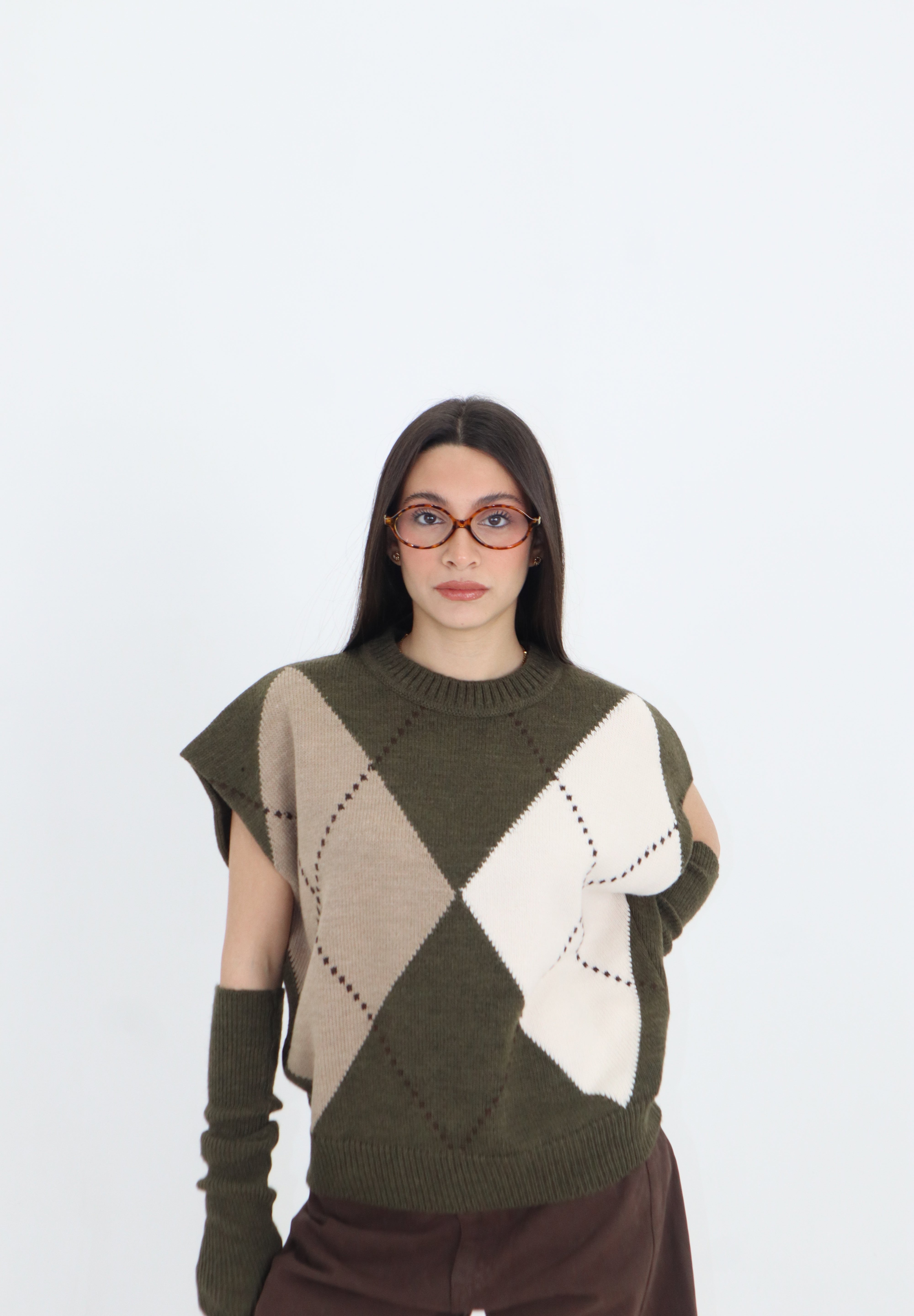 GILET GIROCOLLO ROMBI