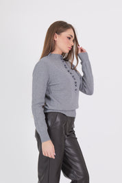 PULL ROUCHES GRIGIO