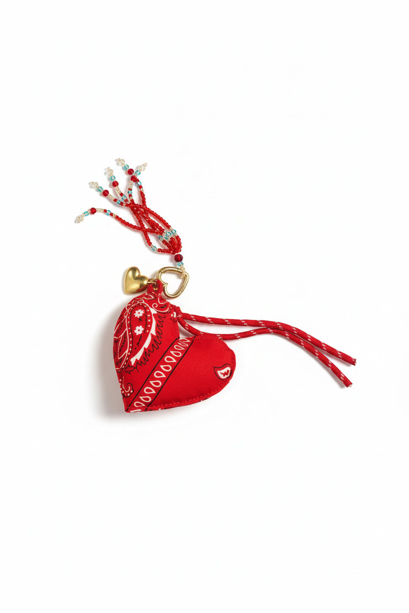 CHARM CUORE BANDANA ROSSO