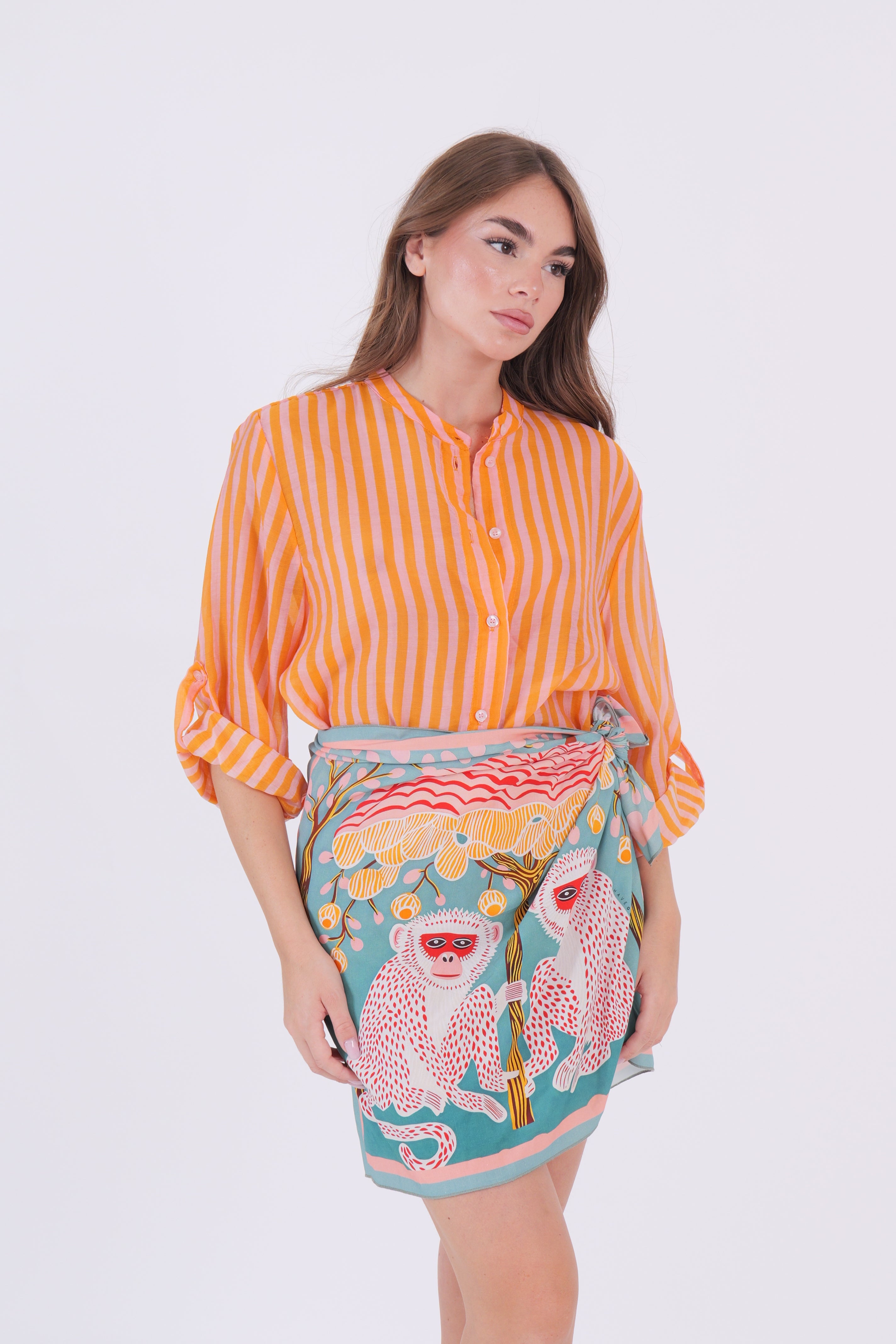 CAMICIA ECO RIGA ARANCIO/ROSA