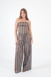 PANTALONE GESS TABACCO/TURCHESE