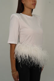 GIULIA NATI FEATHER T-SHIRT