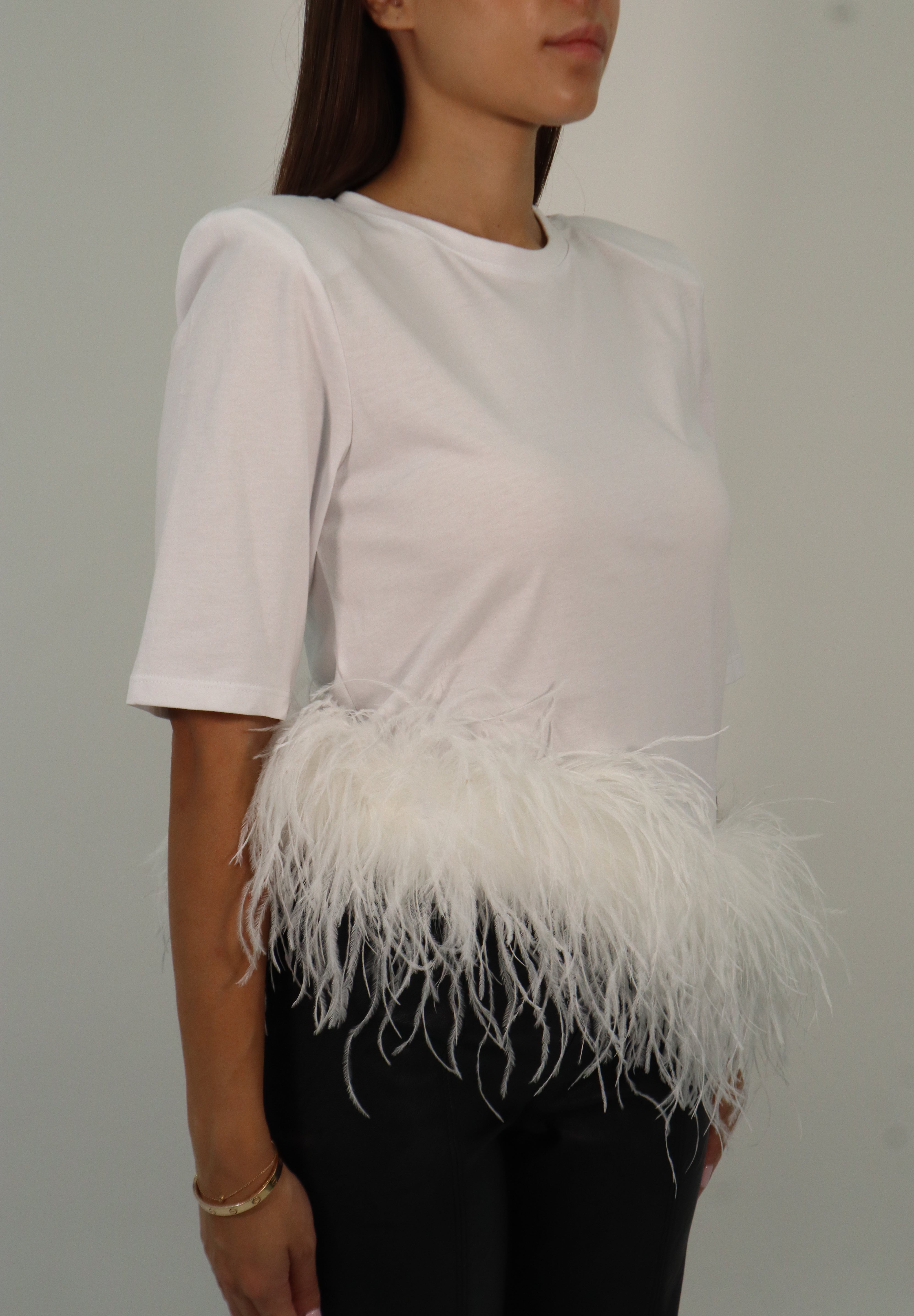 GIULIA NATI FEATHER T-SHIRT