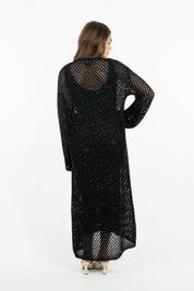 CARDIGAN PUNTO RETE NERO