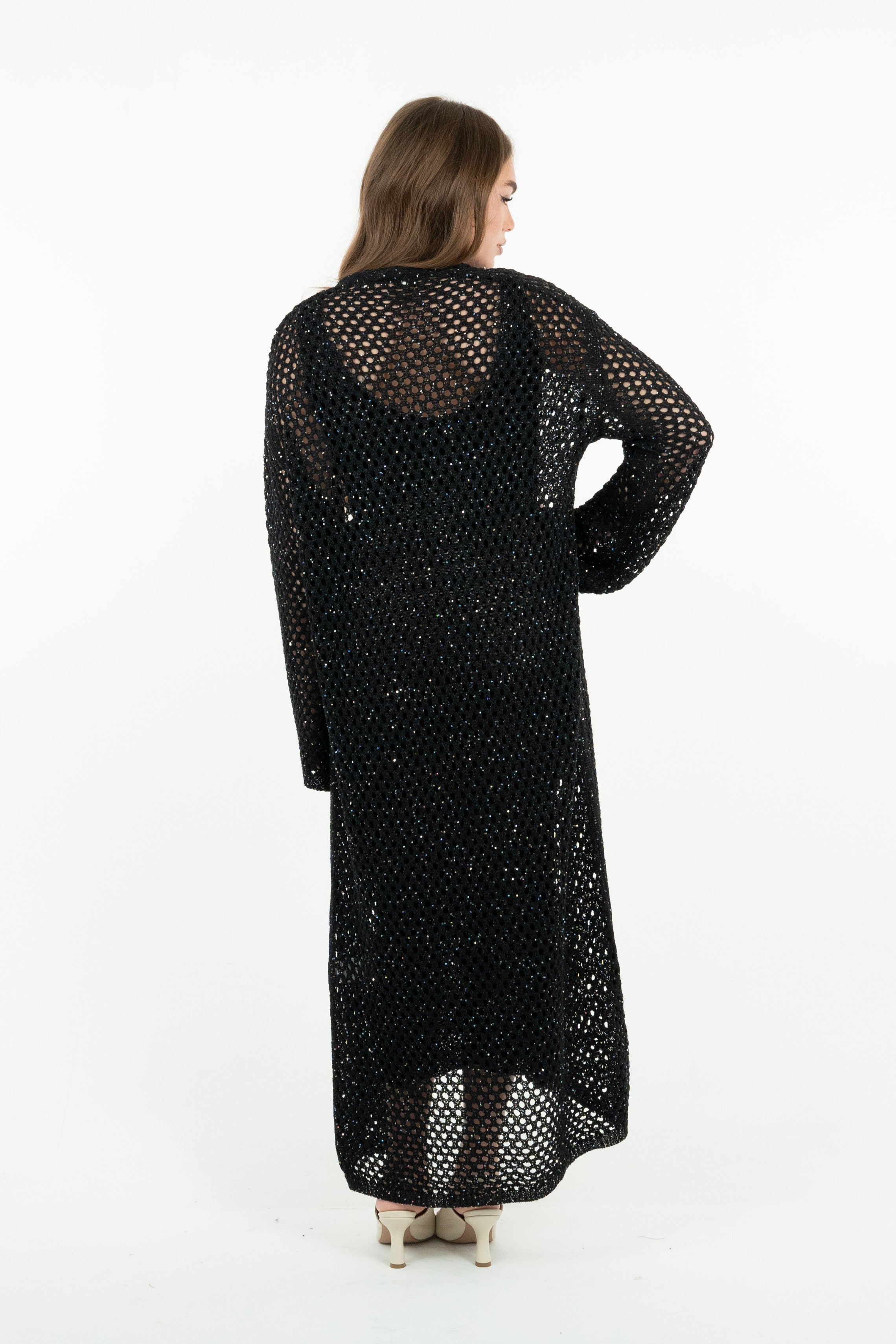 CARDIGAN PUNTO RETE NERO