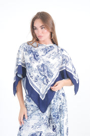 SHIRT FOULARD TOILE BLU