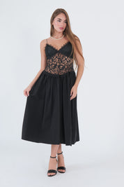 DRESS PIZZO BLACK