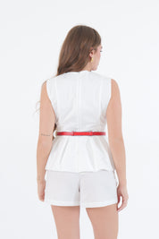 TOP SCOLLO V ANA BIANCO