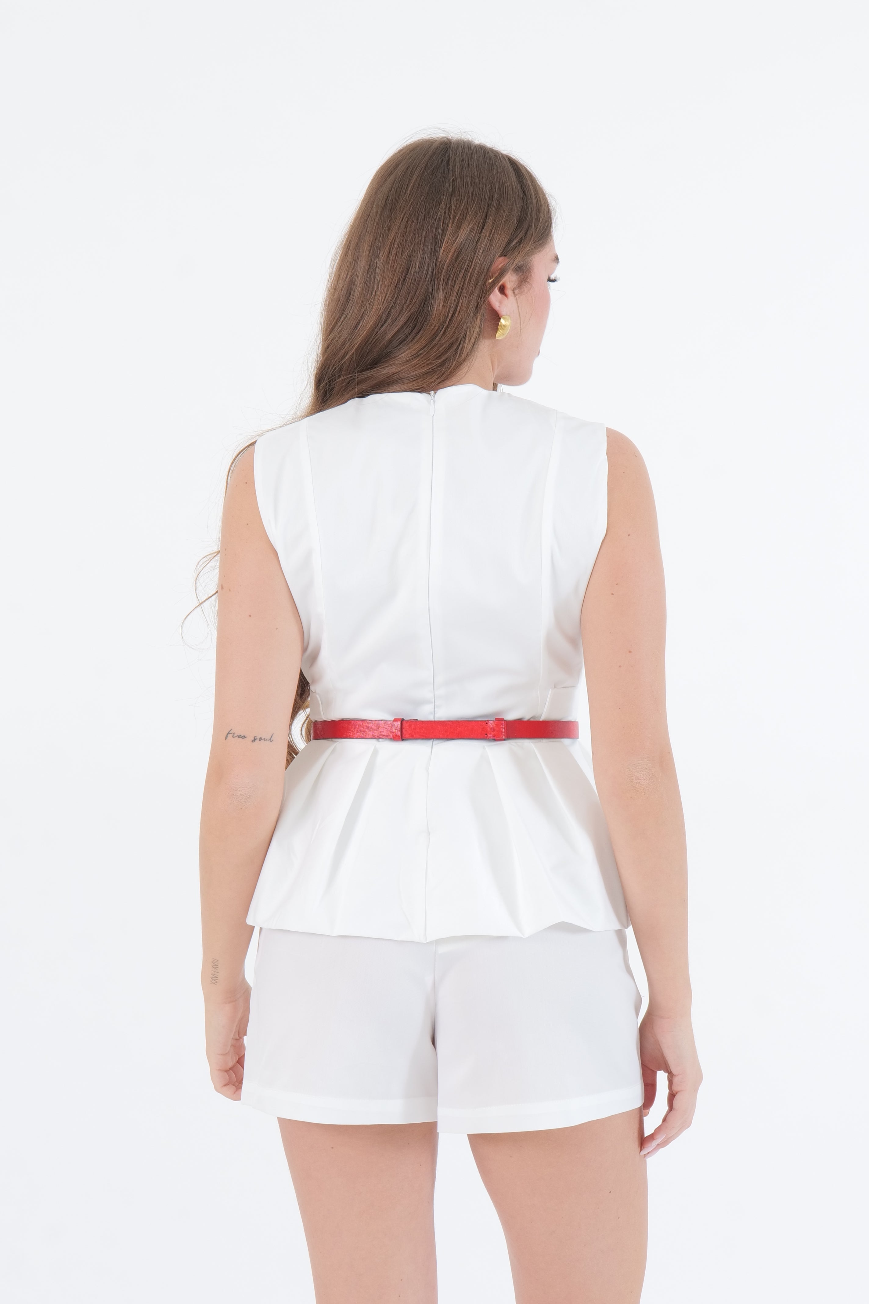 TOP SCOLLO V ANA BIANCO