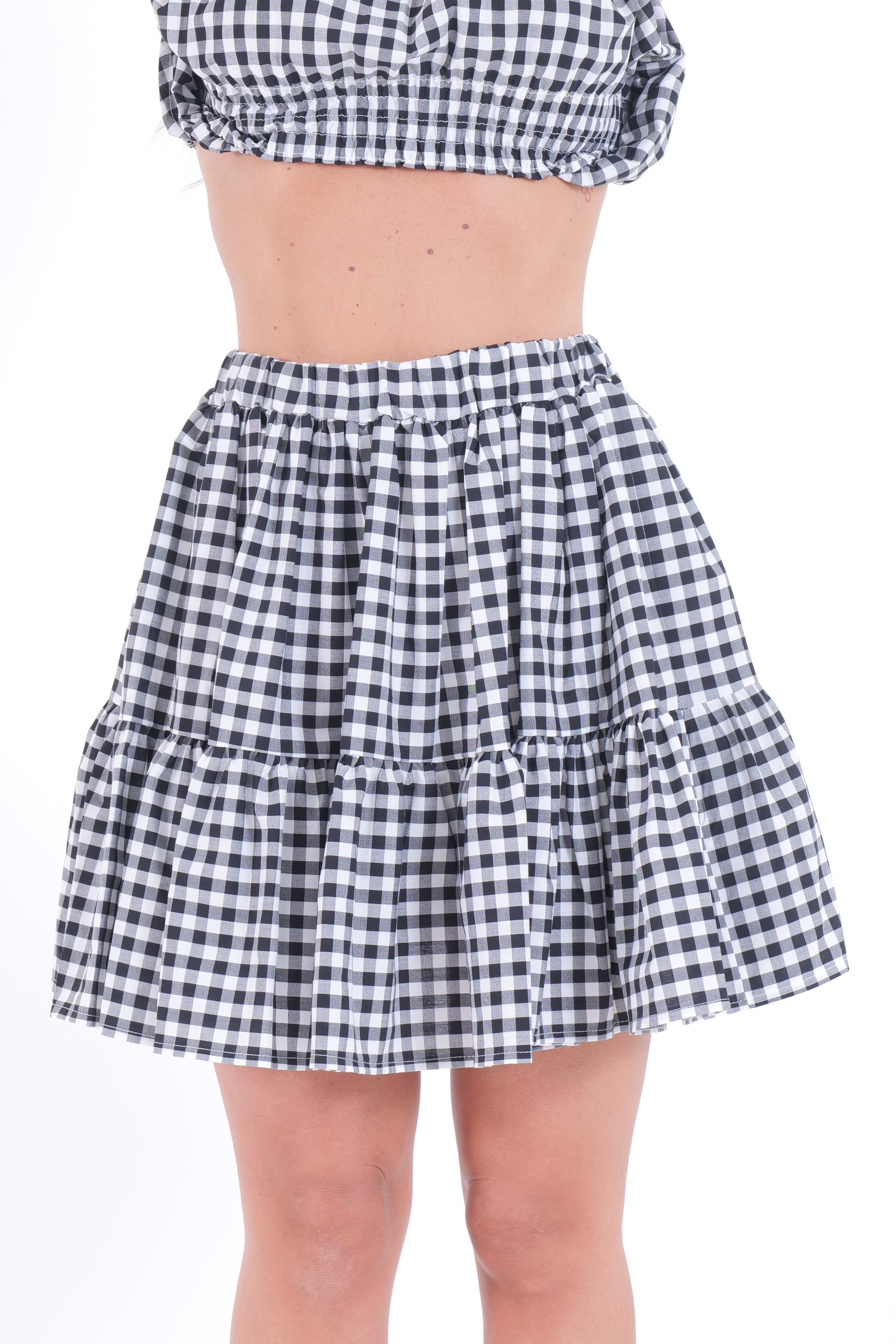 MINIGONNA VICHY NERO