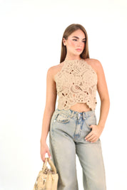 TOP CROCHET SABBIA