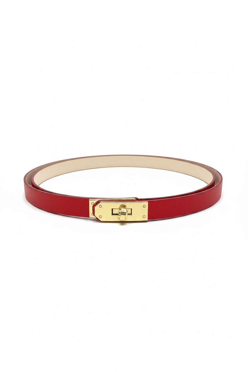 CINTURA SAFFIANO ROSSO LOU