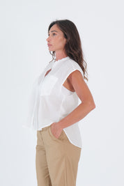 CAMICIA SMANICATA MUSSOLA BIANCO